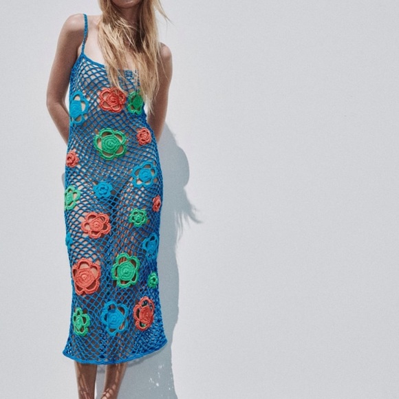 ZARA Floral Crochet Dress Limited Edition BNWT - Picture 1 of 6
